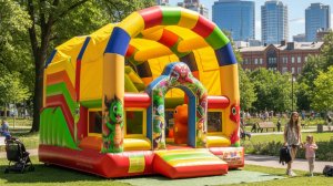 Коммерческий надувной батут с крышей "Динозаврики" 5*4*4 м