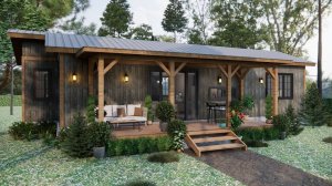 Дом из 2 морских контейнеров 19x34 фута! 🤯 Уютное деревянное гнездышко с 3 спальнями