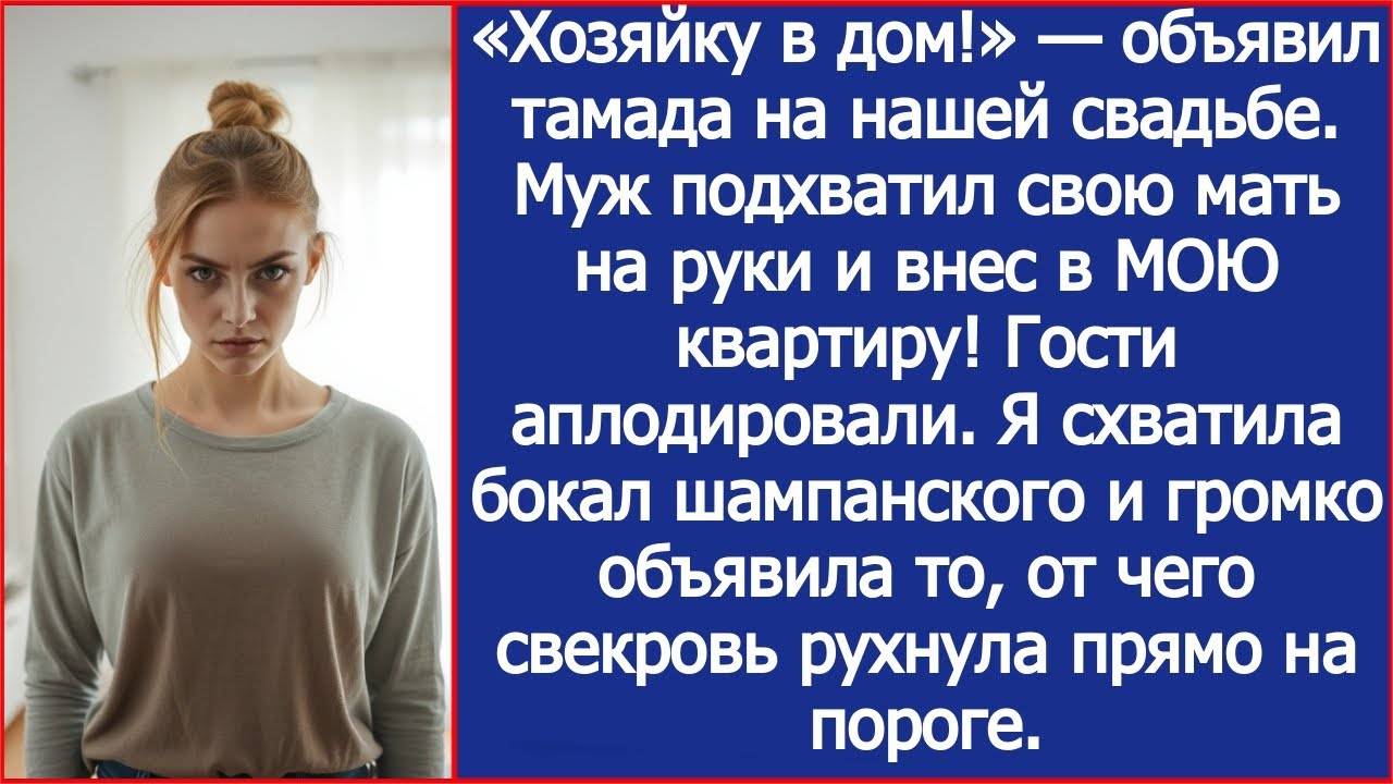 «Хозяйку в дом!» — объявил тамада. Муж подхватил свою мать на руки и внес в МОЮ квартиру.