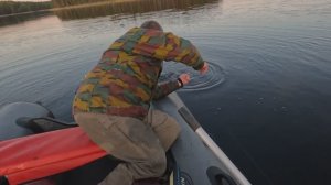 Ловим щуку на перемёт на озере. Осень. Монстры рядом.