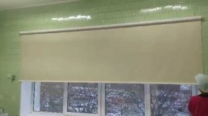 Бежевая рулонная штора BLACK-OUT Benthin L 52 для оформления больших оконных проемов. Стильный вид.