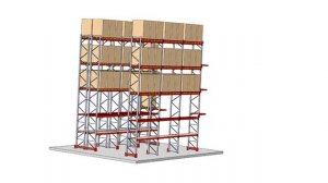 3D модель паллетного фронтального стеллажа