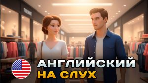 ПРОСТОЙ диалог на слух (A1-A2): Покупка одежды | Английский на слух 🎧