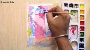 Мастер-класс для начинающих по рисованию акварелью цветочного дерева и двери.