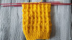 Узор из лицевых и изнаночных петель для кругового вязания / узор для начинающих вязальщиц.