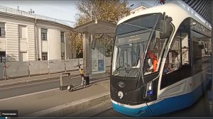 Поездка на автономном трамвае 71-911ЕМ «Львёнок» по маршруту №90 (Павелецкий вокзал - м. Сокольники)