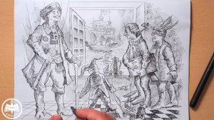 Петр I царь всея Руси Видеоурок "Новый корабль" техника туш, перо