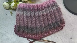 Великолепная резинка 🪆! Новый приём вязания спицами! Супер узор для теплой шапки, манишки, водолазк