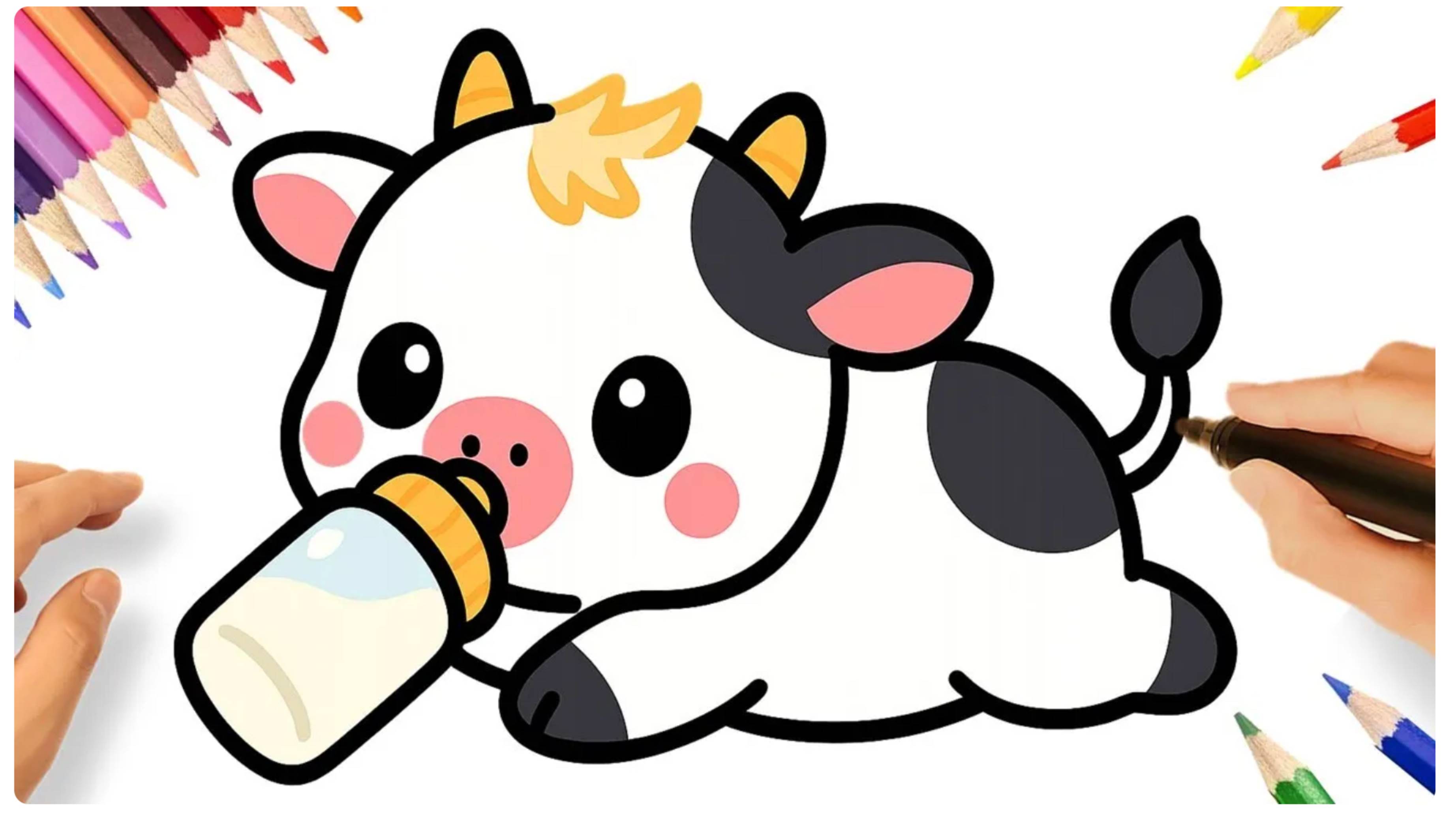 КАК РИСОВАТЬ КАВАЙНОГО ТЕЛЕНКА 💟🍼