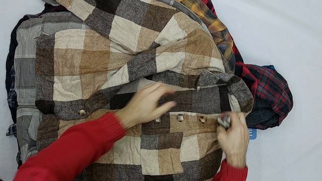 Рубашки мужские фланель на мех подкладе  секонд оптом 4 пак
