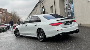 Mercedes S-class W223 - оклейка кузова белой полиуретановой пленкой