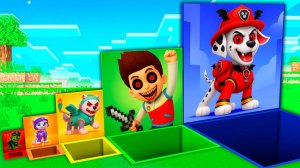 ВЫБЕРИ ПРАВИЛЬНУЮ ЯМУ ПОРТАЛ ЩЕНЯЧИЙ ПАТРУЛЬ РАЙДЕР ГОНЩИК МАРШАЛ в МАЙНКРАФТ PAW PATROL МУЛЬТИК