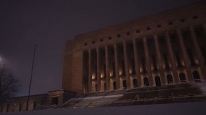Night walking snowfall Helsinki Secunda