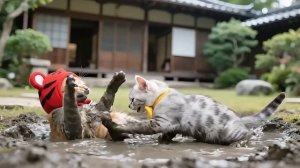 Как котики - грязнули гуляли