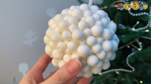 332363 Елочное украшение Шар бархатный белый 10см