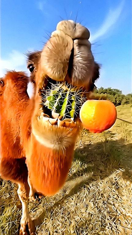 Как верблюды едят кактусы с колючками?