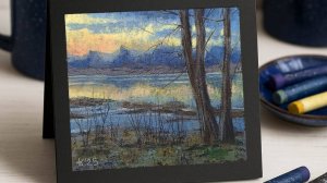 Рисуем пейзаж масляной пастелью