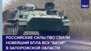 Российские силы ПВО сбили новейший БПЛА ВСУ "Батяр" в Запорожской области