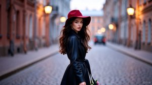 Вечерний Питер и девушка