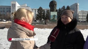 "Ледяные скульптуры оживают в сиянии фонарей"