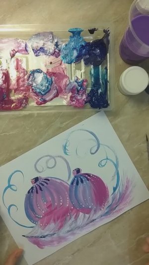 Мастер-класс "Новогодние ёлочные шары гуашью с элементами росписи" открытка к новому году