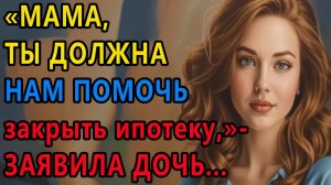 Истории из жизни. Мама, ты должна нам помочь закрыть ипотеку, заявила дочь Аудио рассказы