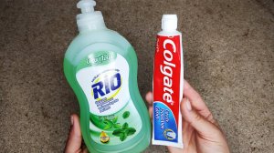 Вот что будет если смешать моющее средство с зубной пастой! Чистящее средство своими руками!