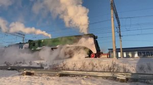 Поезд деда мороза с паровозом ＂Генерал＂ -  New Year's Russian steam