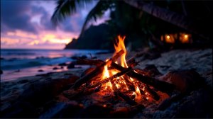 Расслабляющий фон звуки моря и костра. Релакс атмосфера