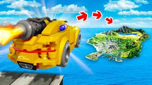 Сможет ли реактивная лего тачка перелететь всю карту в гта 5 ? - эксперимент в gta 5