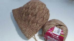 ШАПКА СПИЦАМИ __ ТЕПЛАЯ ДВОЙНАЯ ИЗ ФИДЖИ