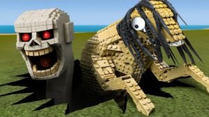 Остерегайтесь нападения Большого Чарли и длинной головы в игре Creepy Garry's Mod Lego Phobia Creat
