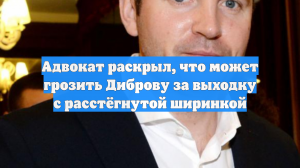 Адвокат раскрыл, что может грозить Диброву за выходку с расстёгнутой ширинкой