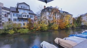 Дождлицая прогулка по Цюриху уютная Швейцария звуки города и атмосфера улиц 2025 🌧️