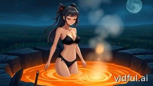 Купание красавицы в горячем озере