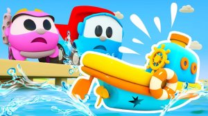 Грузовичок Лева собирает ЛОДКУ ⛵