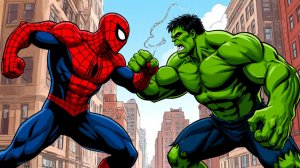 Человек паук и халк битва супергероев.