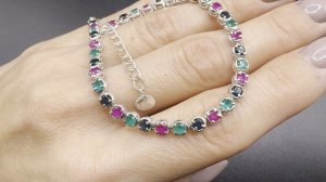 Браслет с цветной шпинелью   Ювелирная огранка  ШПИ028