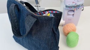 Что можно сделать из старых джинсов. Симпатичная сумка для аксессуаров.