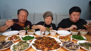 🔥🍲 Мукбанг и Mukbang : КОРЕЙСКИЙ СЕМЕЙНЫЙ ОБЕД! Готовим из своих овощей