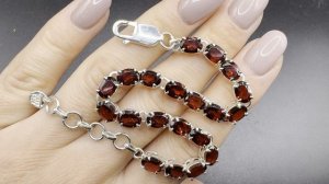 Браслет с гранатом Ювелирная огранка ГРА054