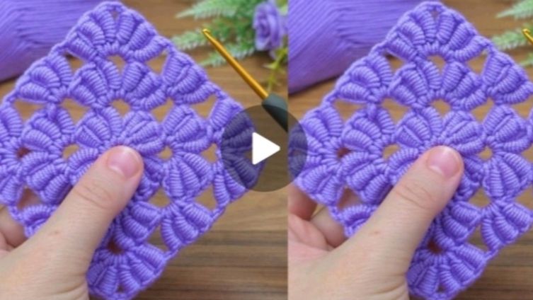 Квадратный мотив крючком #все_в_жизни_связано смотреть онлайн