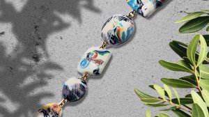 Колье из полимерной глины с имитацией натурального камня.