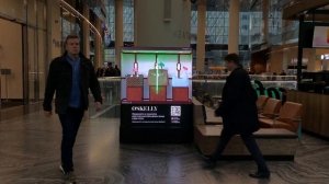 Башня Федерация, 3D пилоны в холле