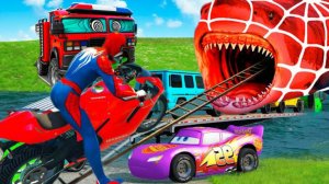 Мега ямы против Большого и Маленького Молнии! Битва в BeamNG Drive!