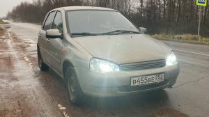 Светит намного ярче чем сток!!! Установка новых фар и Led ламп в Калину! #3