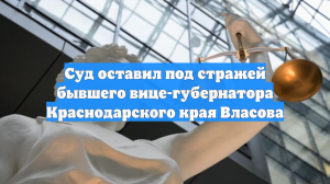 Суд оставил под стражей бывшего вице-губернатора Краснодарского края Власова