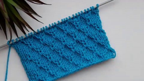 Красивый объемный узор Ромбы - Вязание спицами для начинающих