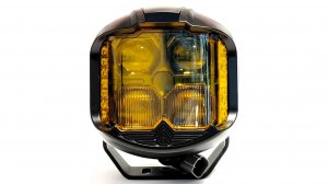Светодиодная фара Night Rider 60W - Ближнего света, туманка, Жёлтый, подсветка линз, 6000Lm, 3000К