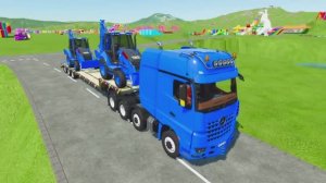 Катаемся на крутых разноцветных машинках, грузовиках и тракторах из мультиков для детей! МУЛЬТИКИ!